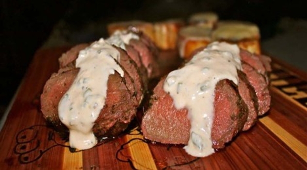 Grilled Venison Loin with Horseradish Cream