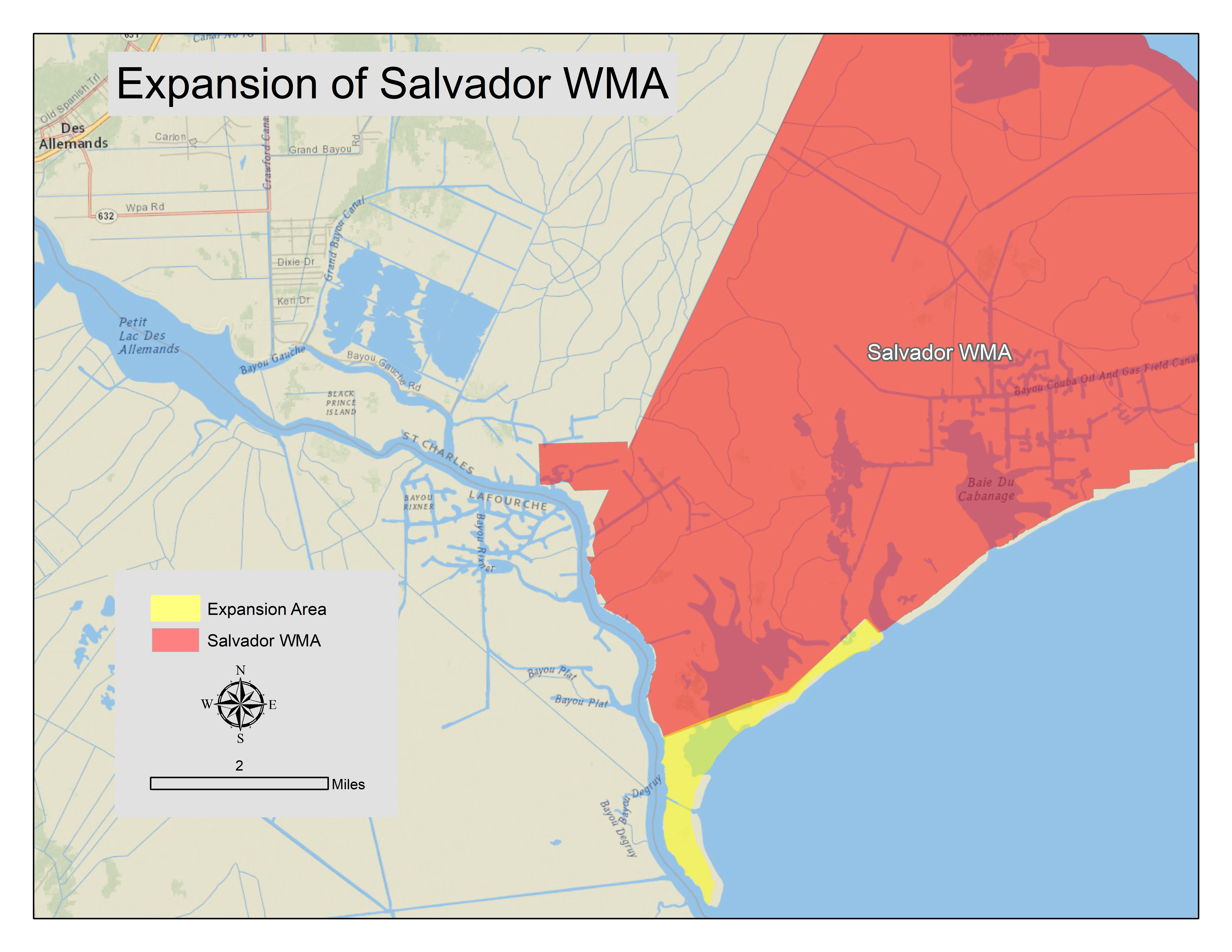 Salvador WMA land addition map