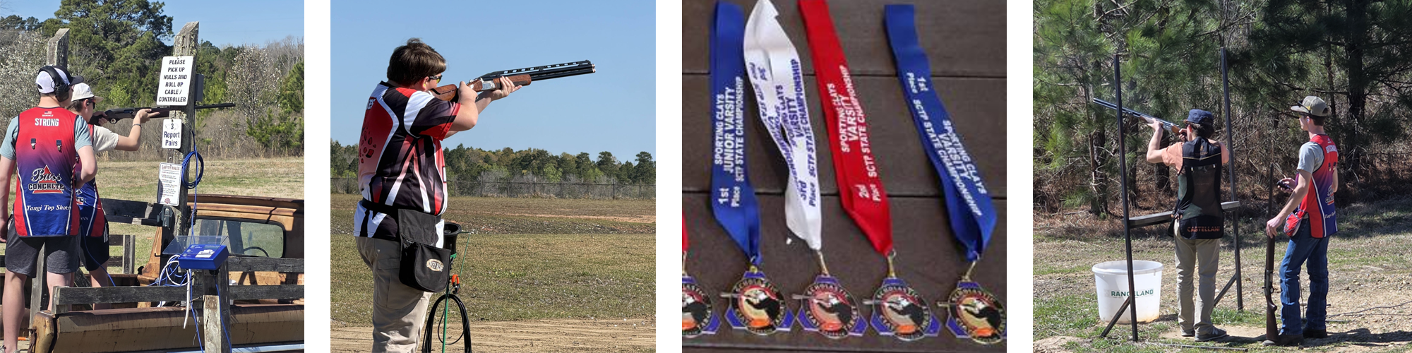 Various picture showing skeet shooters and SCTP medals