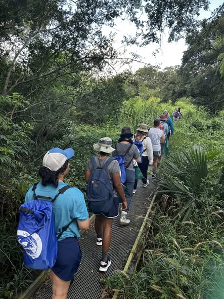 Educators on a nature walk as part of WETShop program. 