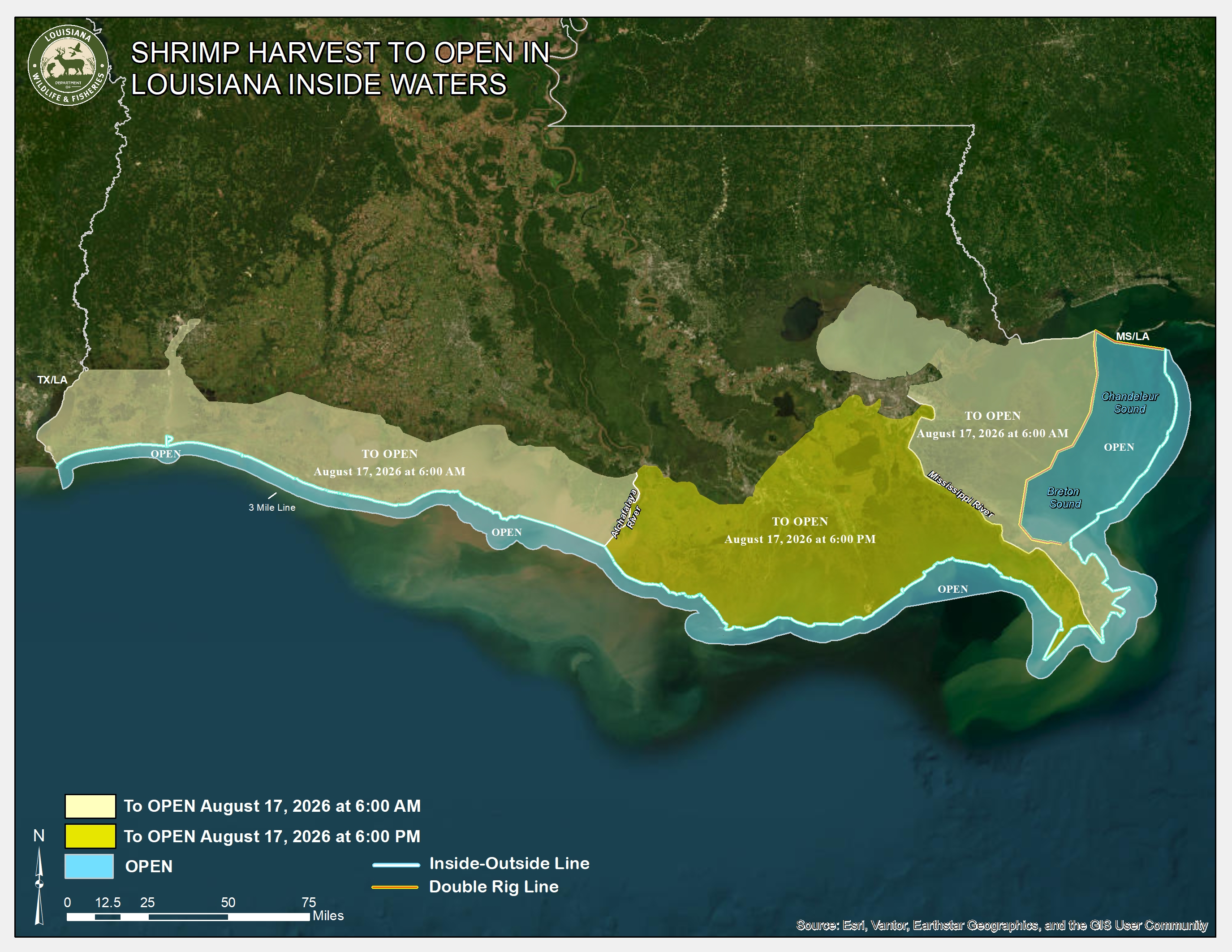 August 17 Shrimp Opening Map