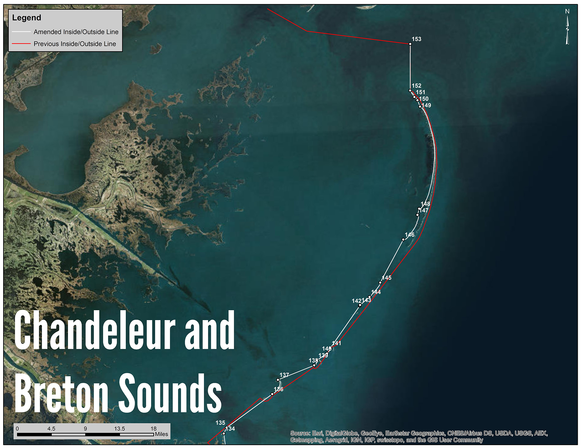 Chandeleur and Breton Sounds Shrimp Line Map