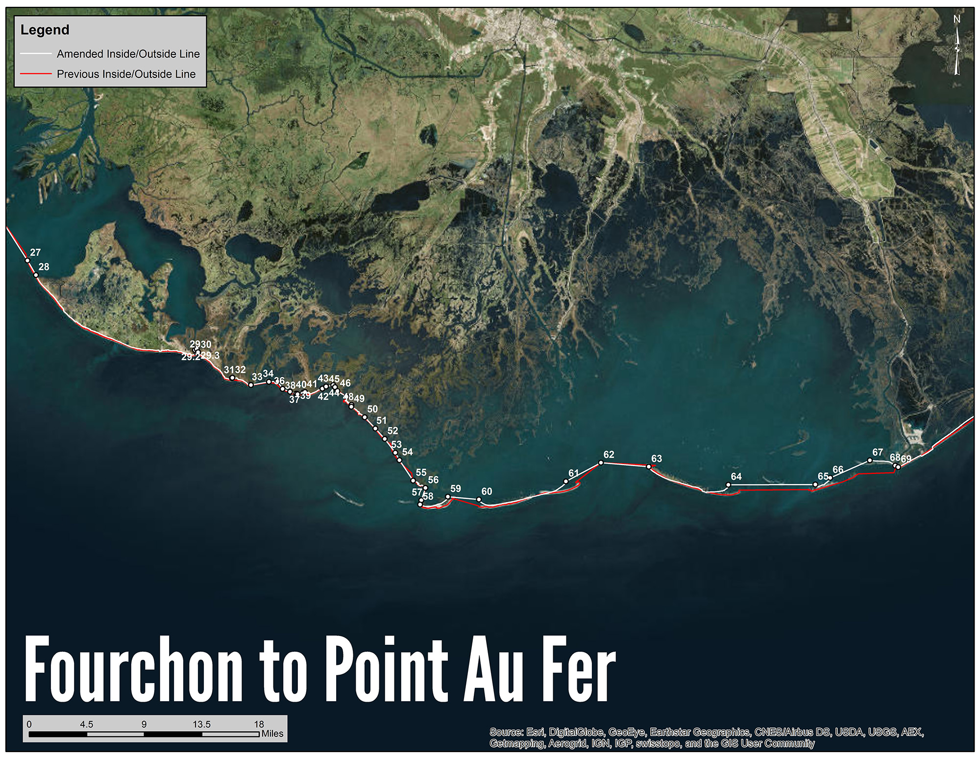 Fourchon to Point Au Fer Shrimp Line Map