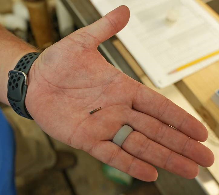 Close-up view of a Passive integrated transponder (PIT Tag)