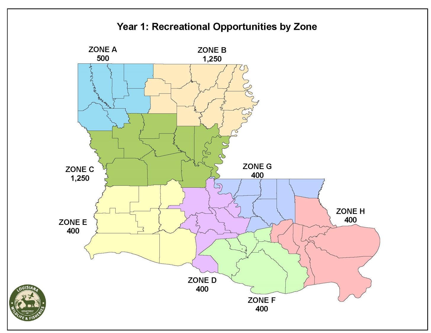 Recreational alligator zone map