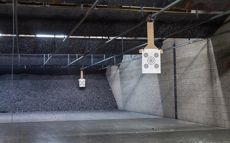 shooting range with target