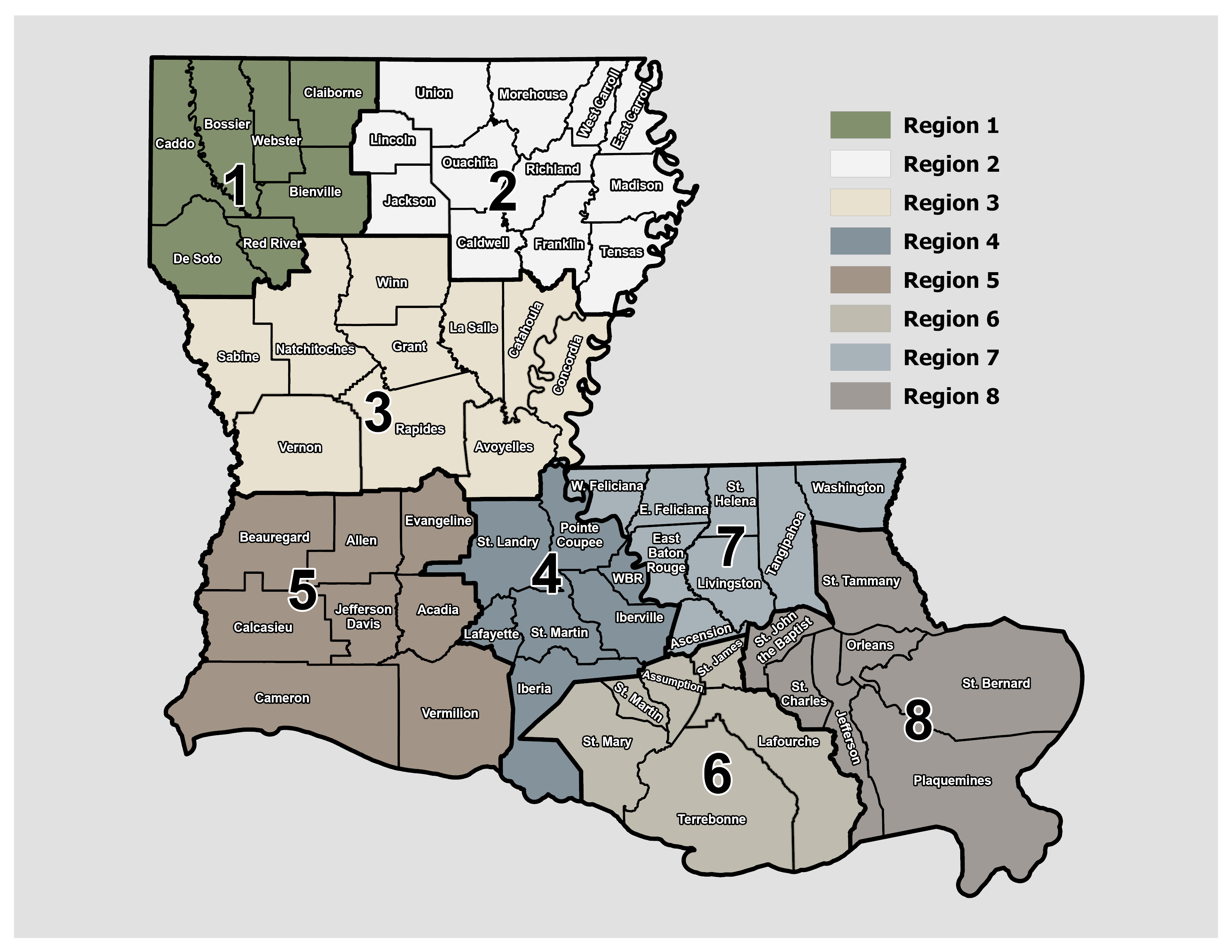 Law enforcement regional office map