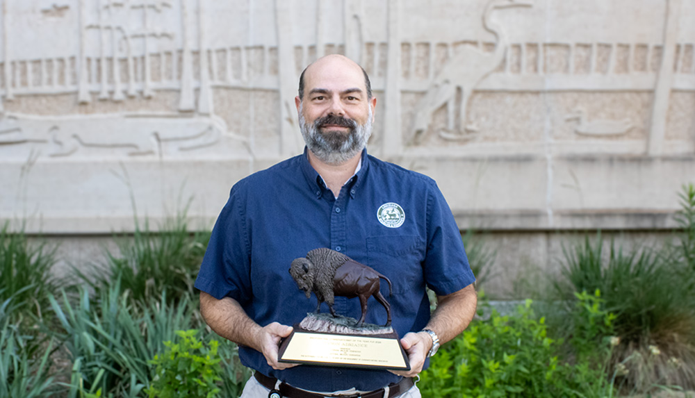 Jason adriance with his award