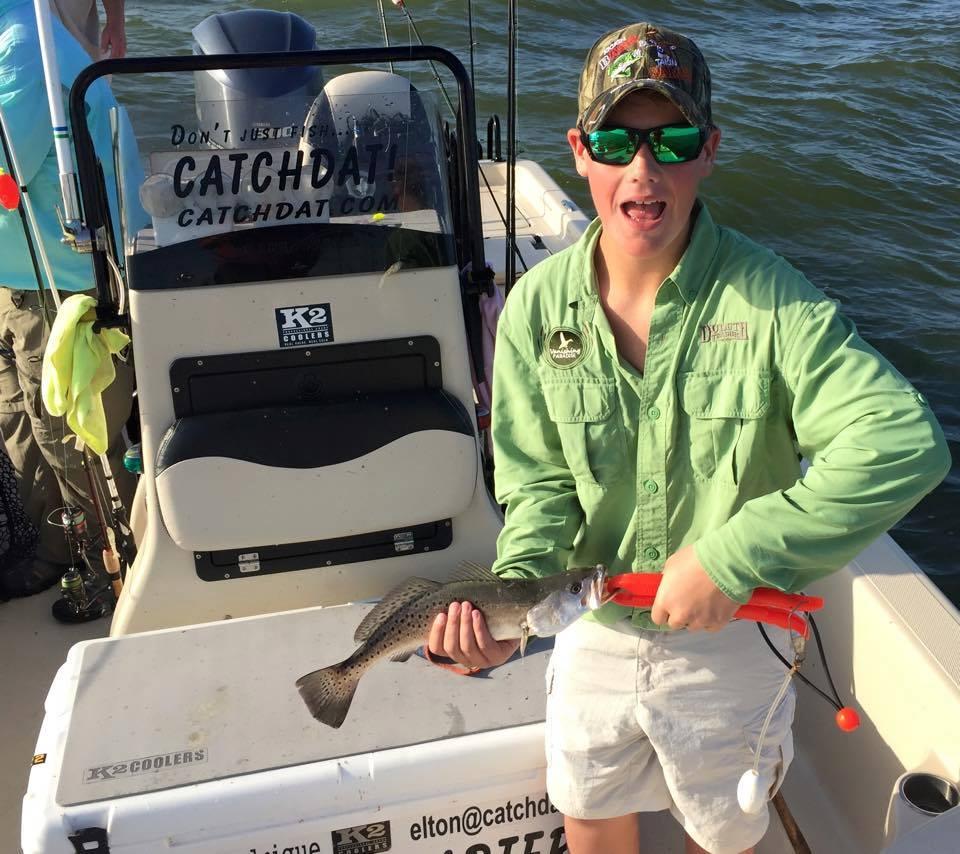 2015 Youth Angler of the Year winner Sean Turner with his speckled trout in Cocodrie.