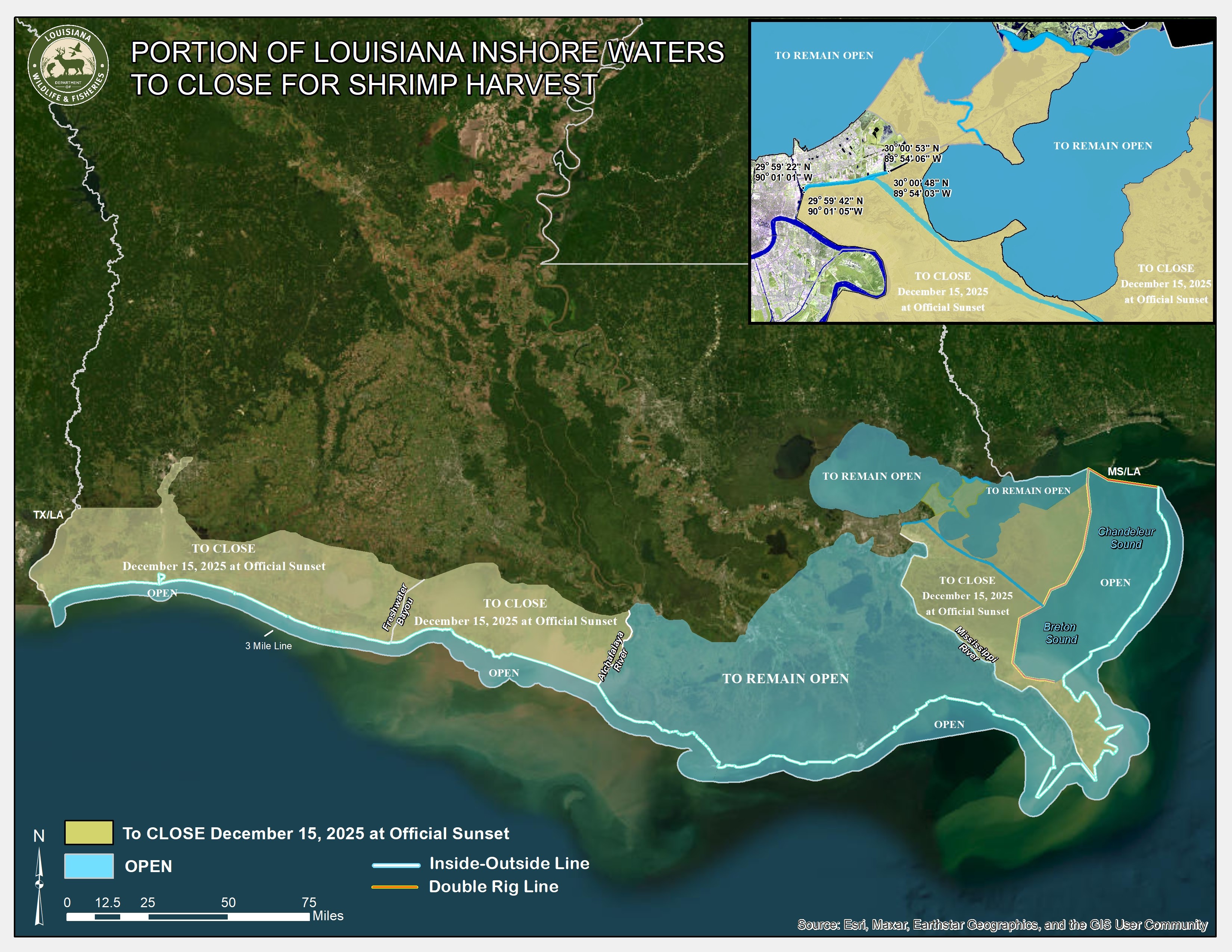 Shrimp season closure map