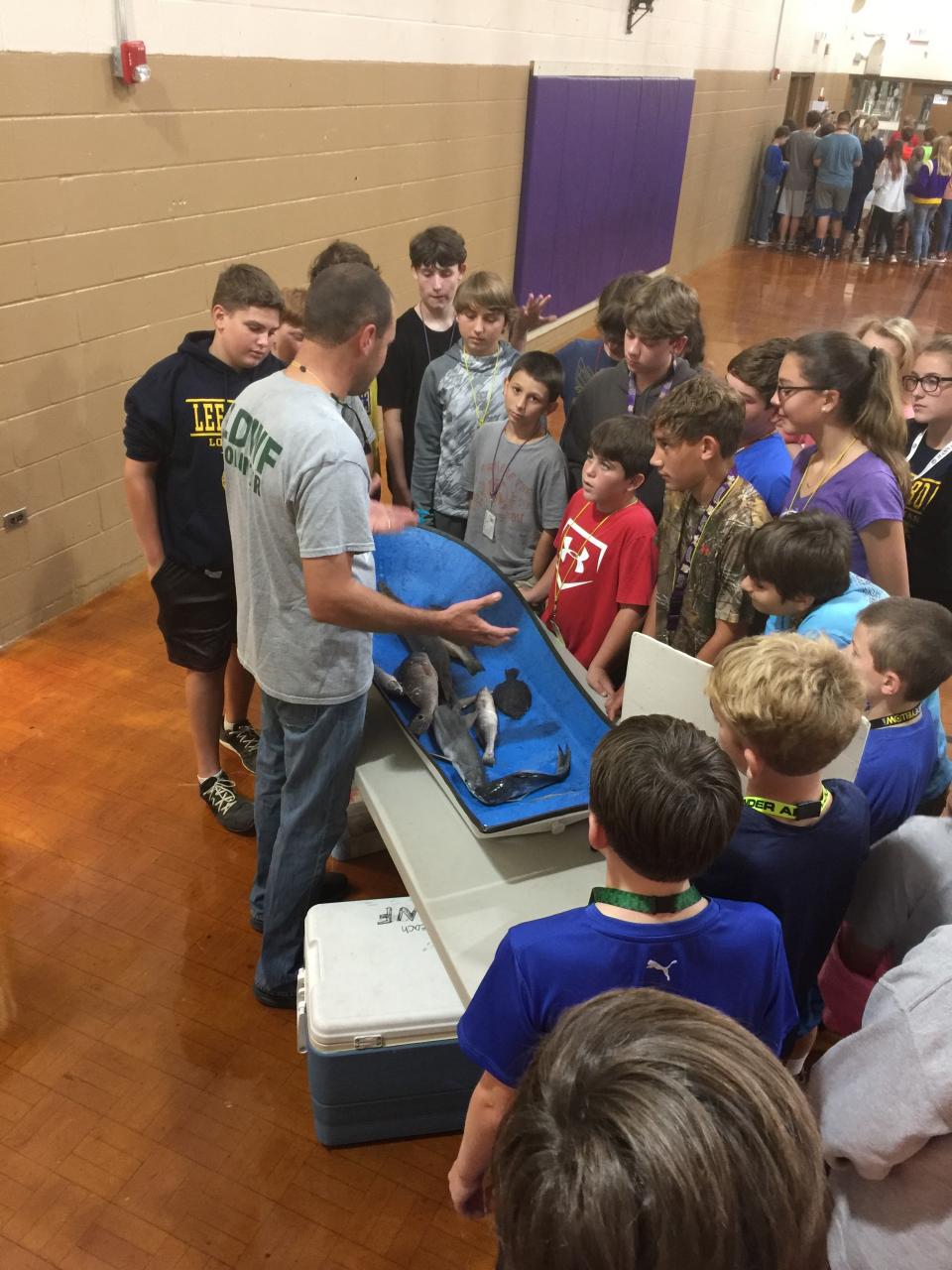 Aquatic Volunteer Instructor Teaching Students