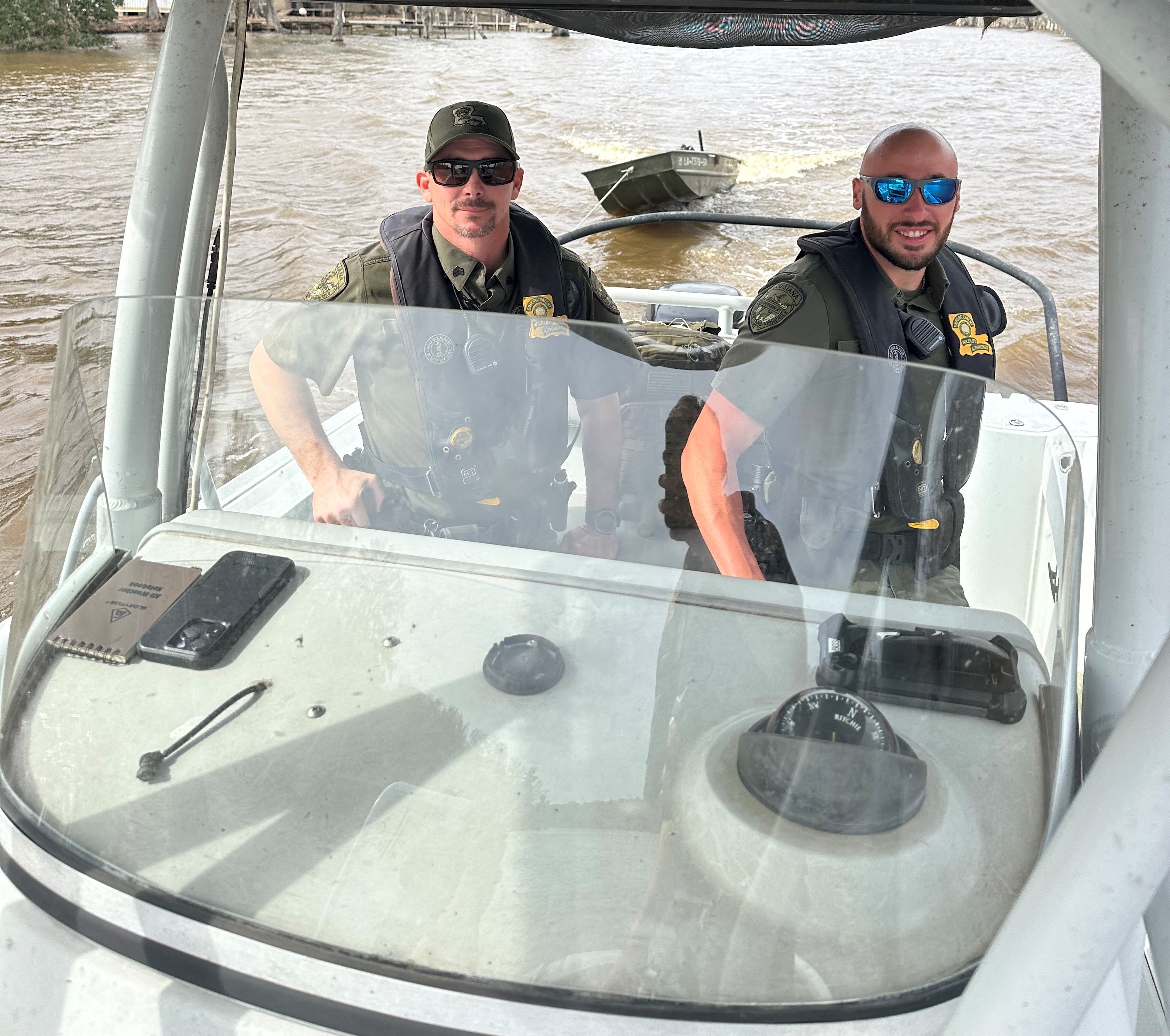 enforcement agents in boat
