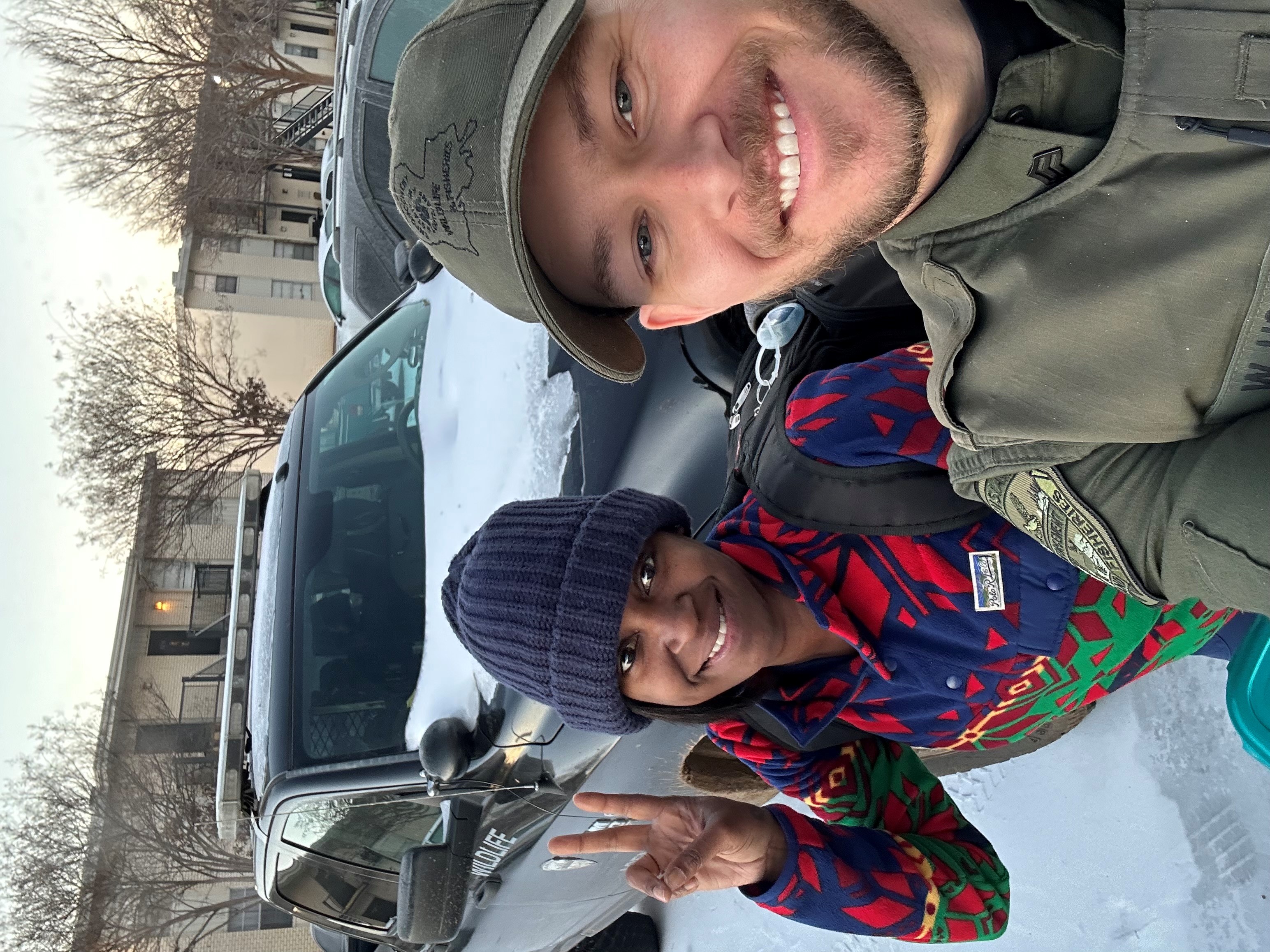 agent photo with essential worker