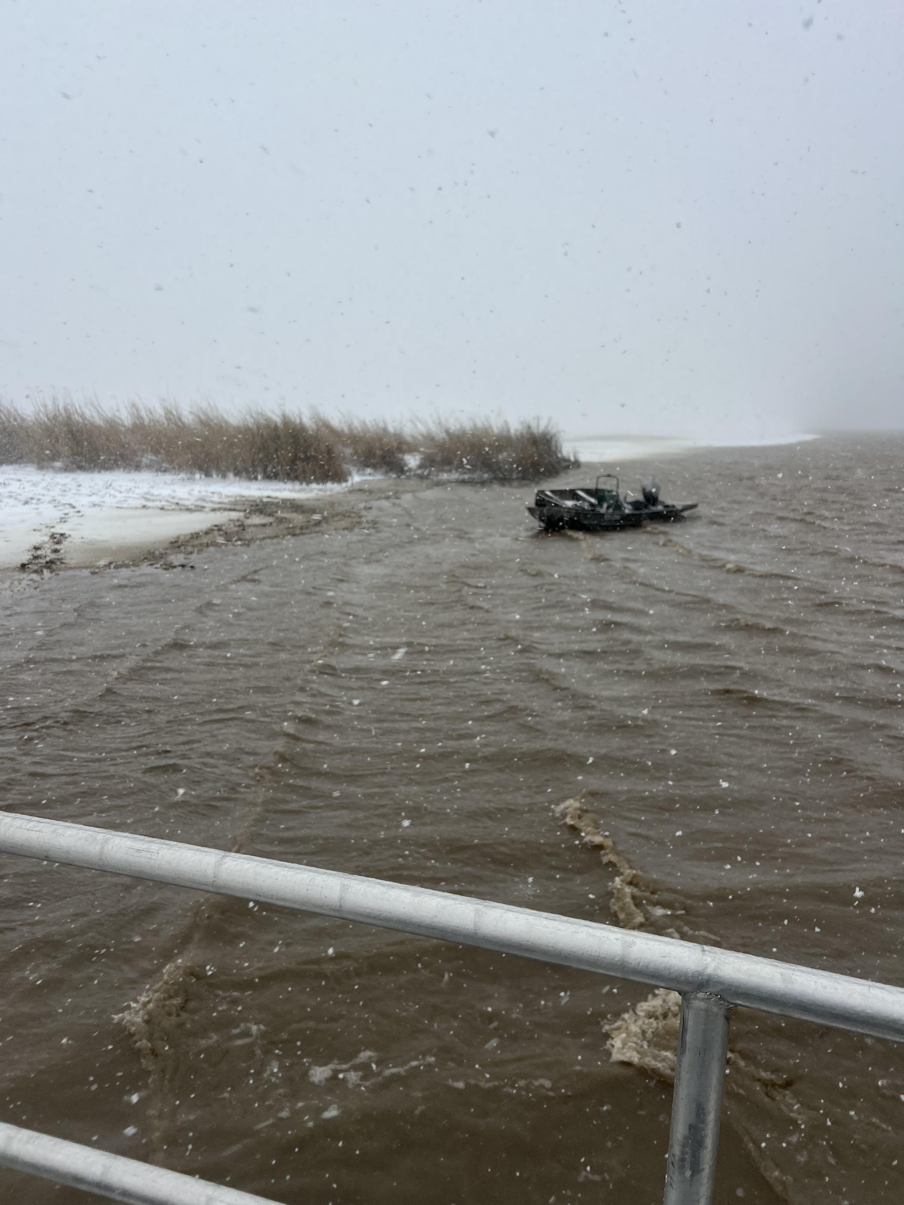 LDWF agents and stranded boat