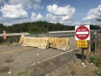 barricade and do not enter sign