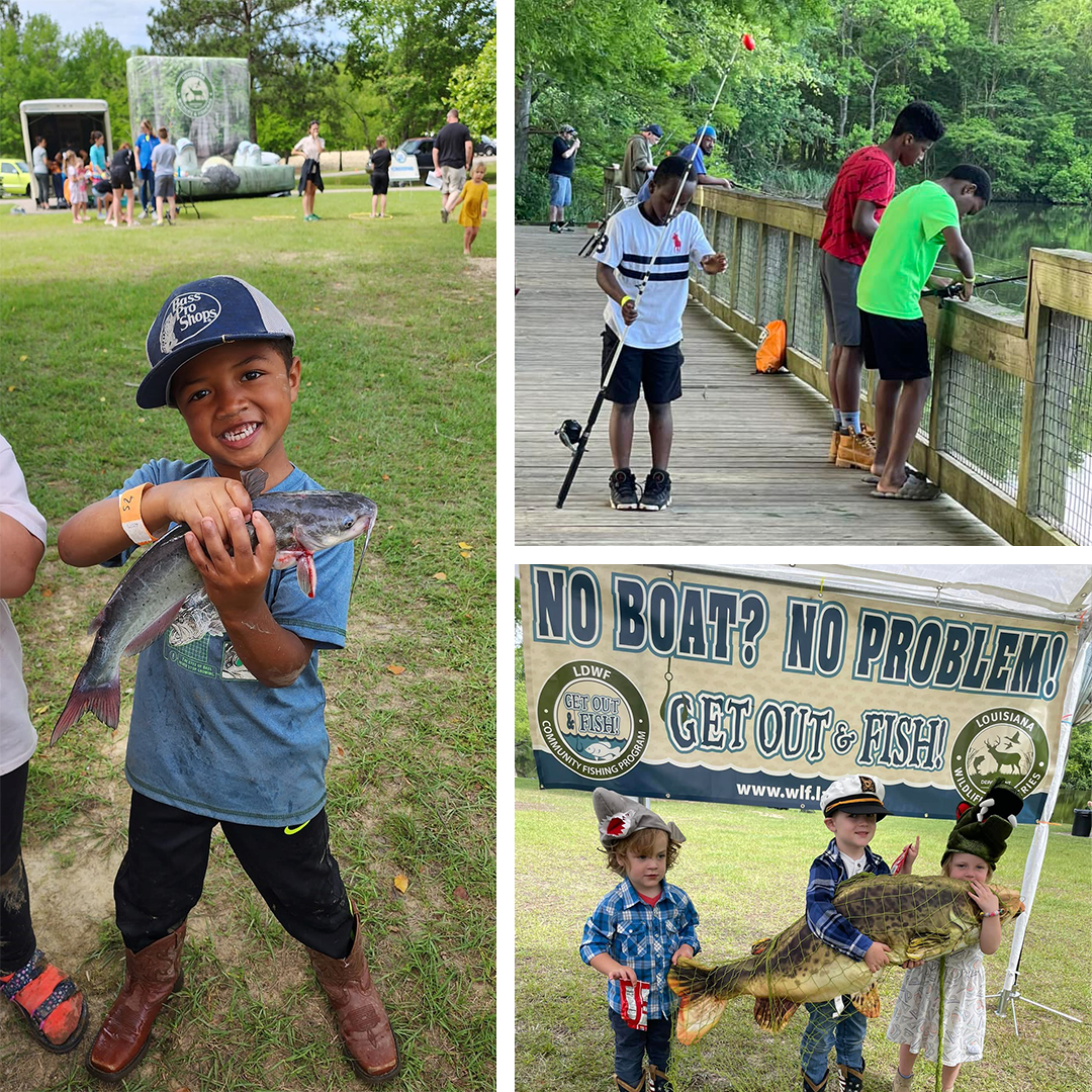 more pictures of kids with their catch from the event