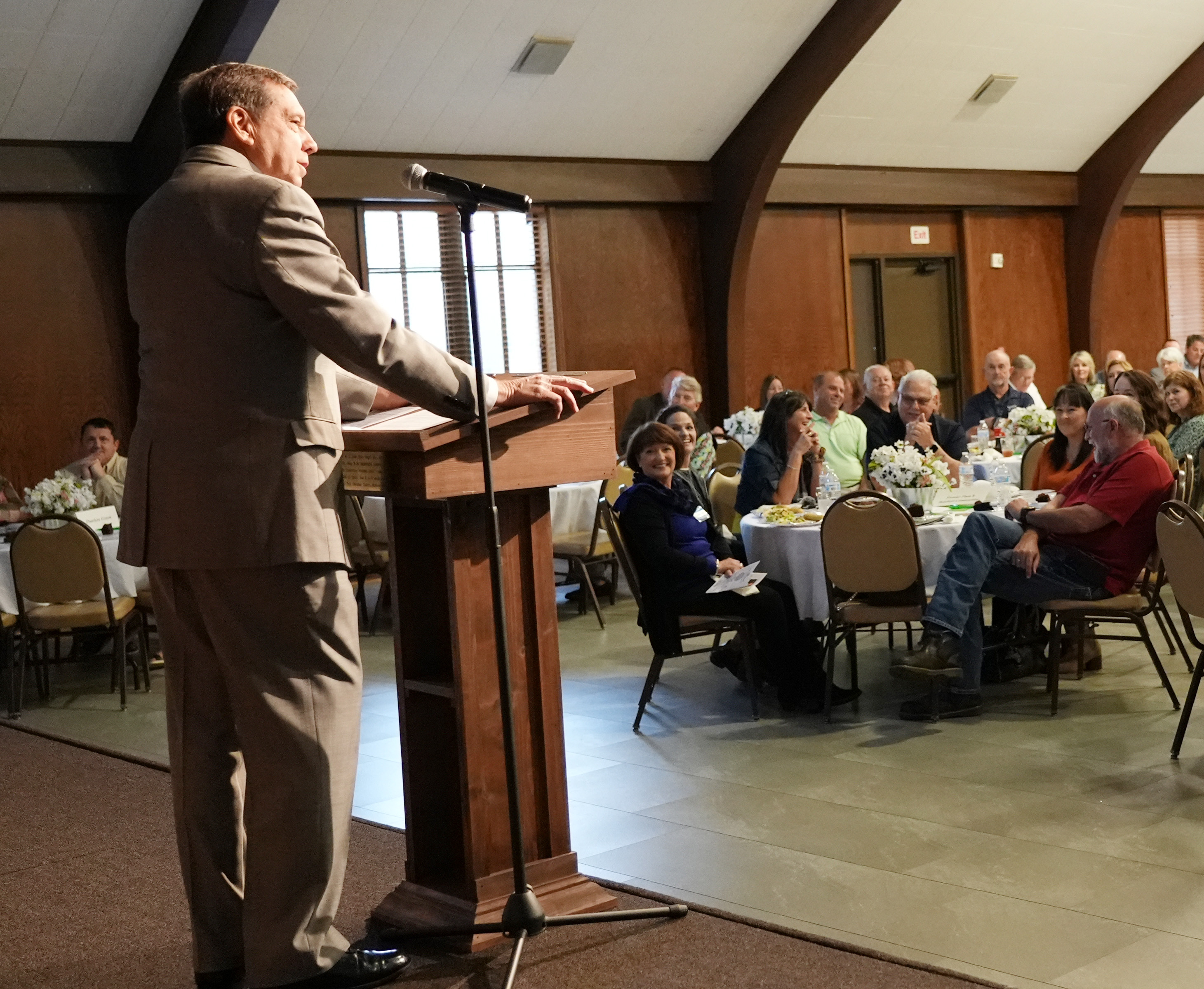 LDWF Secretary Rob Shadoin delivers the keynote address at the Ouachita Green Awards Luncheon Thursday, Oct. 5, in the Biedenharn Family Life Center at First Methodist Church in Monroe.